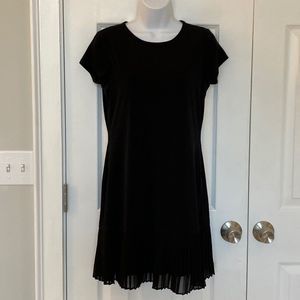 Calvin Klein Black Dress with Pleated Hem, Sz 8p